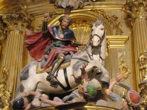 St. James the Moor Slayer From: http://shoebat.com/wp-content/uploads/2016/01/Santiago-Matamoros-Catedral-de-Burgos.jpg